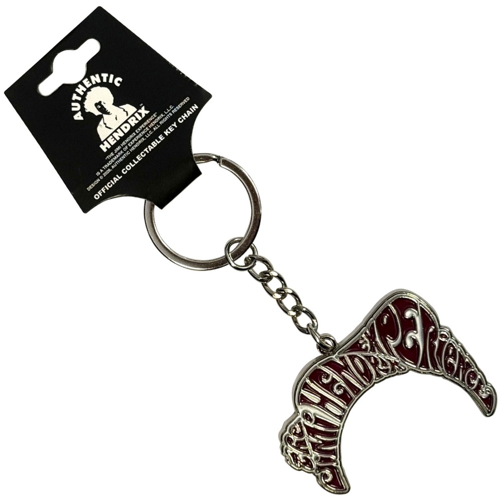Jimi Hendrix - Swirl Logo Keychain - Silver coloured/Red
